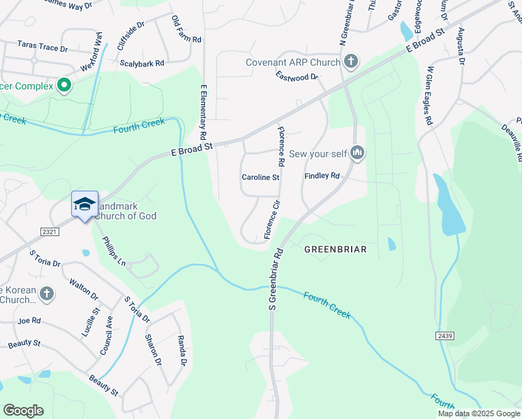 map of restaurants, bars, coffee shops, grocery stores, and more near 403 Florence Cir in Statesville
