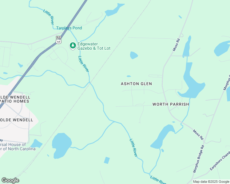 map of restaurants, bars, coffee shops, grocery stores, and more near 9104 Ashton Glen Drive in Zebulon