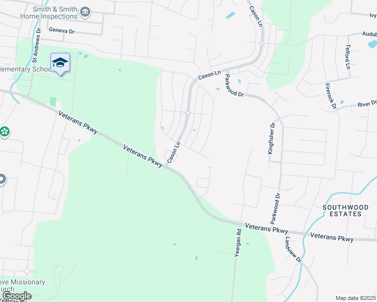 map of restaurants, bars, coffee shops, grocery stores, and more near 2945 Cason Lane in Murfreesboro