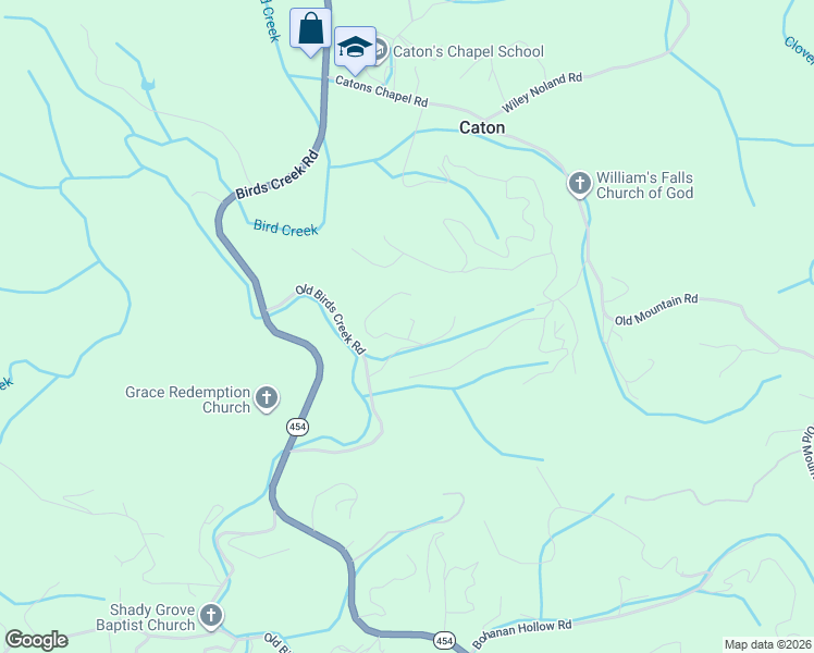 map of restaurants, bars, coffee shops, grocery stores, and more near 2056 Bird Ridge Road in Sevierville