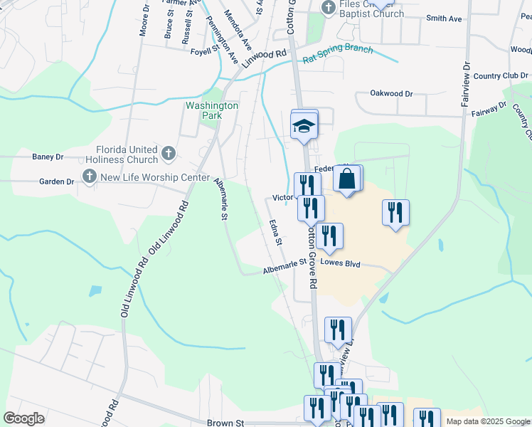 map of restaurants, bars, coffee shops, grocery stores, and more near 9 Edna Street in Lexington