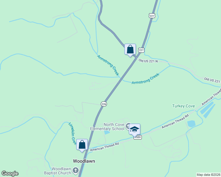 map of restaurants, bars, coffee shops, grocery stores, and more near 8647 North Carolina 226 in Marion