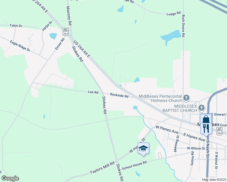 map of restaurants, bars, coffee shops, grocery stores, and more near in Middlesex