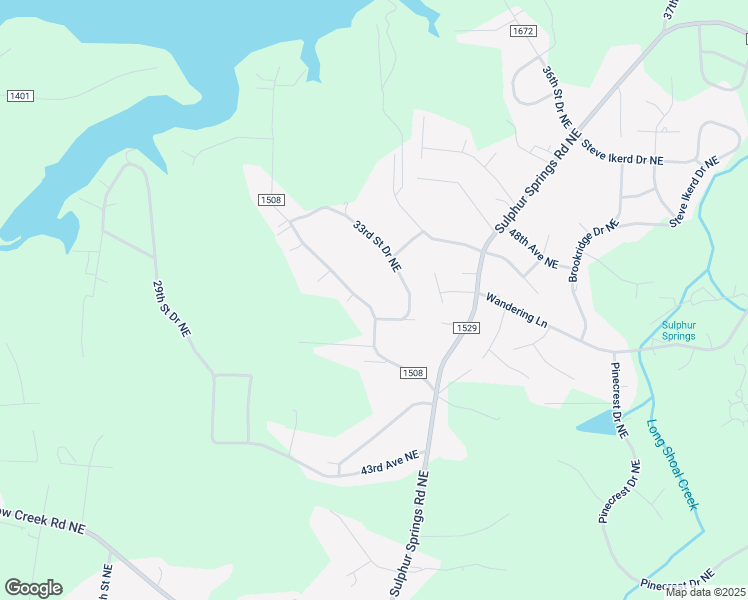 map of restaurants, bars, coffee shops, grocery stores, and more near 3265 44th Avenue Drive Northeast in Hickory