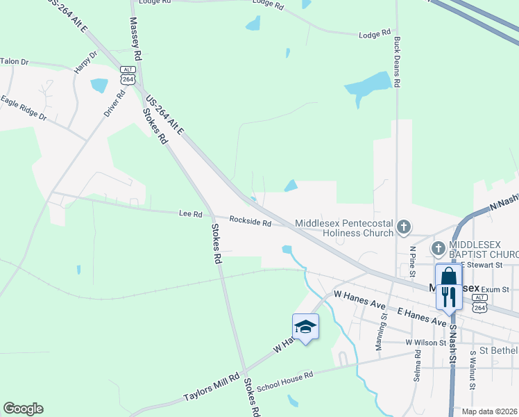 map of restaurants, bars, coffee shops, grocery stores, and more near 12396 West Finch Avenue in Middlesex