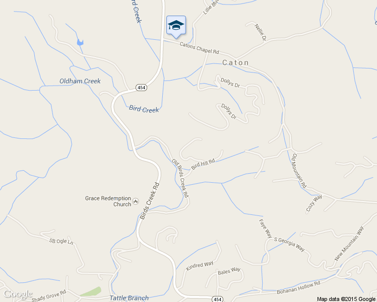 map of restaurants, bars, coffee shops, grocery stores, and more near 2042 Bird Ridge Road in Sevierville