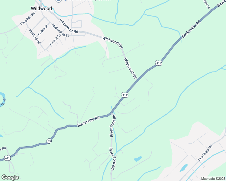 map of restaurants, bars, coffee shops, grocery stores, and more near 122 Wildwood Hills Drive in Maryville
