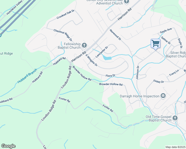 map of restaurants, bars, coffee shops, grocery stores, and more near 230 Flora Drive in Lenoir City