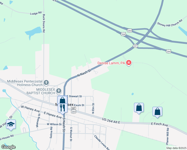 map of restaurants, bars, coffee shops, grocery stores, and more near 9569 North Nash Street in Middlesex