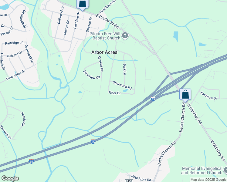 map of restaurants, bars, coffee shops, grocery stores, and more near 207 Arbor Drive in Lexington