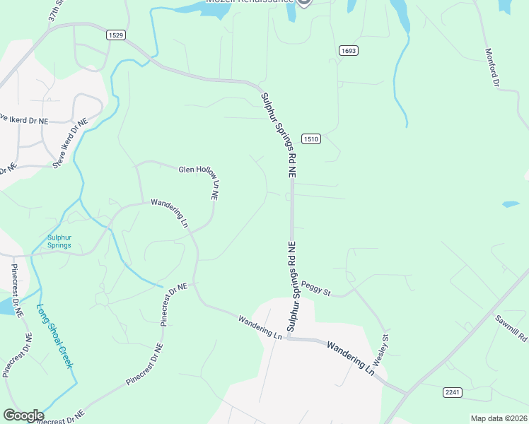 map of restaurants, bars, coffee shops, grocery stores, and more near 4824 Elmhurst Drive Northeast in Hickory