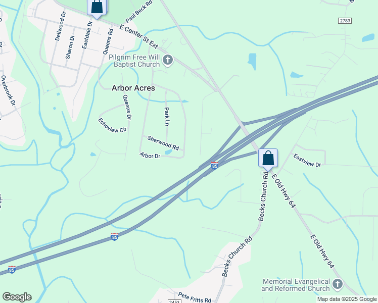 map of restaurants, bars, coffee shops, grocery stores, and more near 1802 Sherwood Road in Lexington