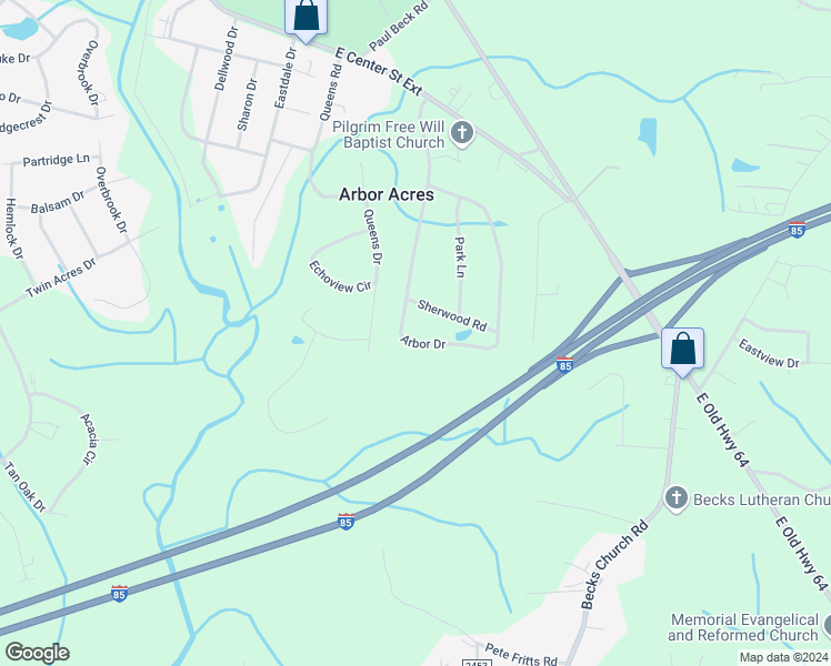 map of restaurants, bars, coffee shops, grocery stores, and more near 207 Arbor Drive in Lexington