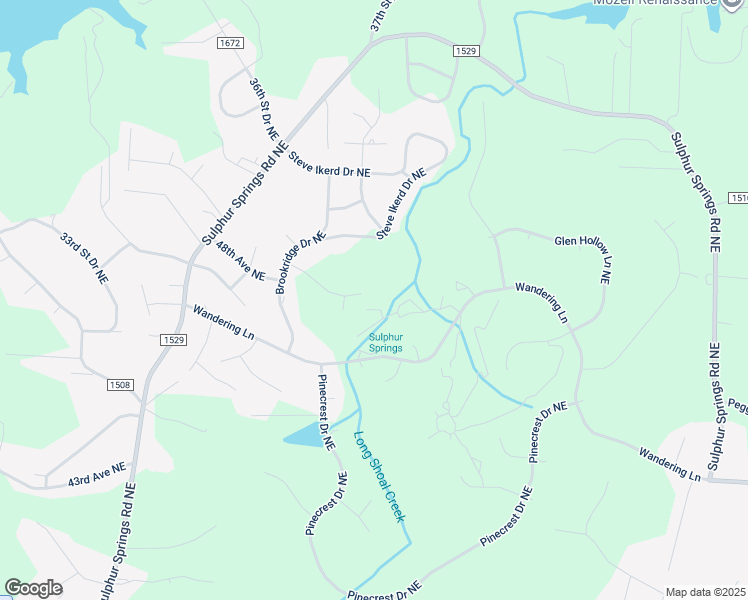 map of restaurants, bars, coffee shops, grocery stores, and more near 3730 Blendwood Lane Northeast in Hickory