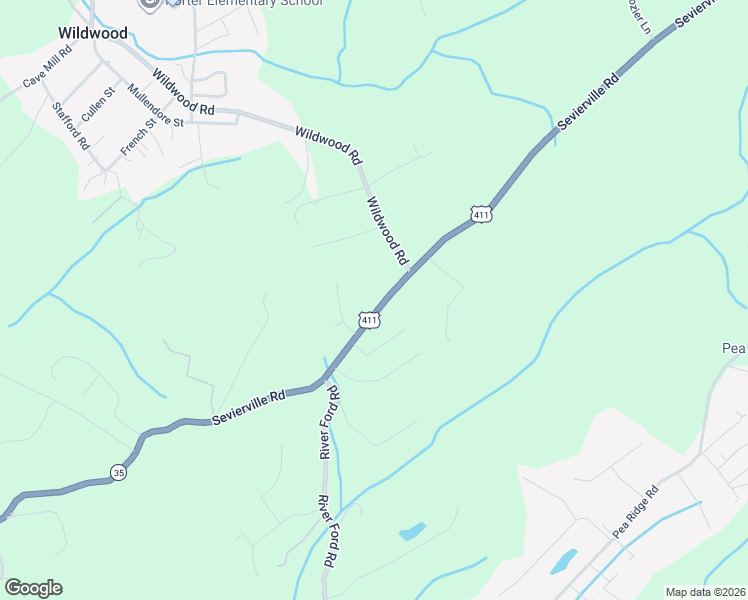 map of restaurants, bars, coffee shops, grocery stores, and more near 4155 Sevierville Road in Maryville