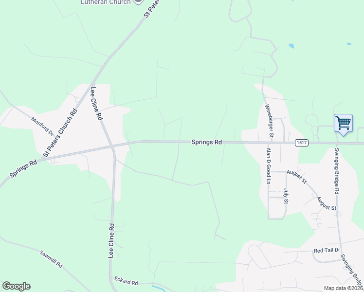 map of restaurants, bars, coffee shops, grocery stores, and more near 5438 Springs Road in Conover