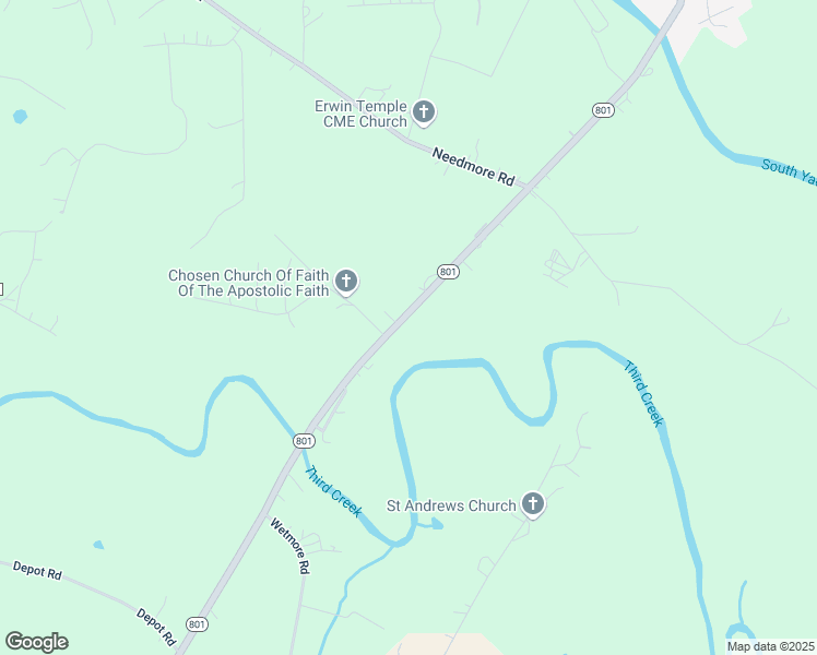 map of restaurants, bars, coffee shops, grocery stores, and more near 925 North Carolina 801 in Woodleaf