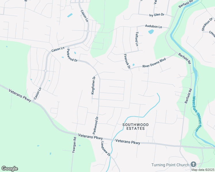 map of restaurants, bars, coffee shops, grocery stores, and more near 2537 Parkwood Drive in Murfreesboro