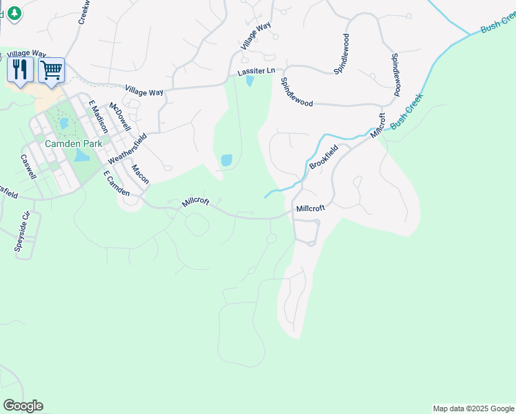 map of restaurants, bars, coffee shops, grocery stores, and more near 4082 Woodleigh in Pittsboro