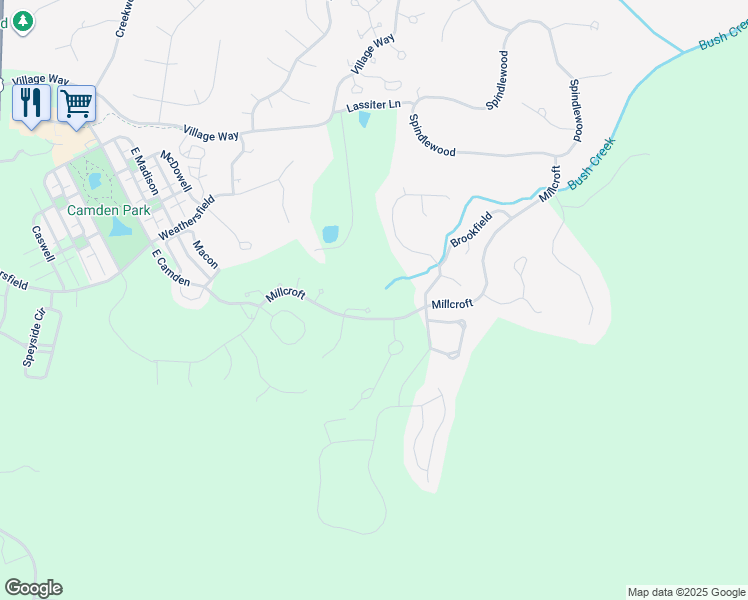 map of restaurants, bars, coffee shops, grocery stores, and more near 4082 Woodleigh in Pittsboro