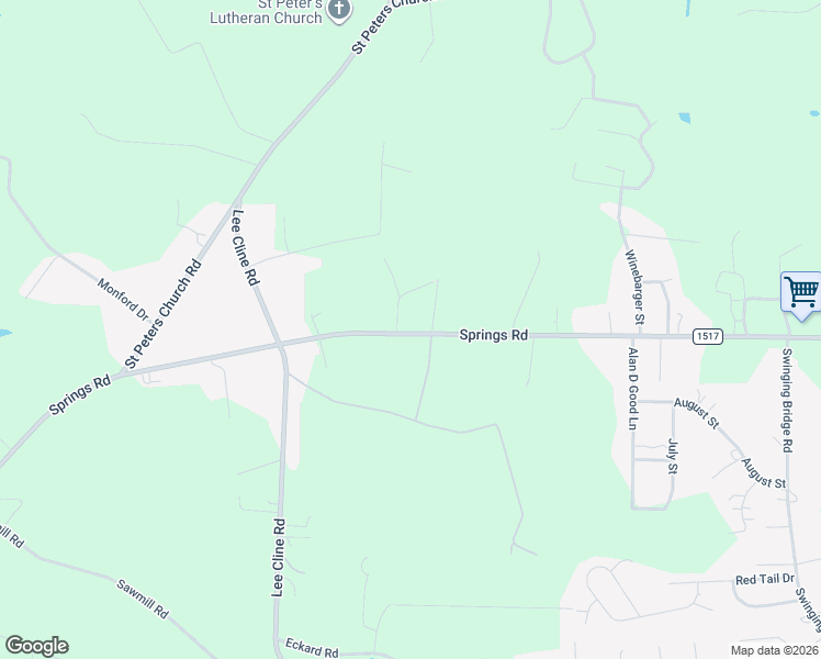map of restaurants, bars, coffee shops, grocery stores, and more near 5438 Springs Road in Conover