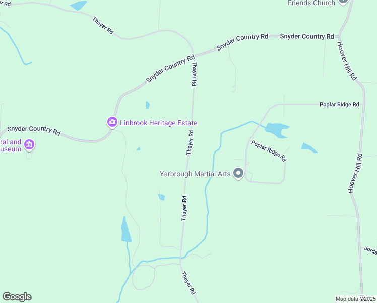 map of restaurants, bars, coffee shops, grocery stores, and more near 2317 Thayer Road in Trinity