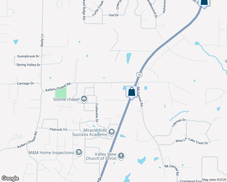 map of restaurants, bars, coffee shops, grocery stores, and more near 4013 Southwest Drive in Jonesboro