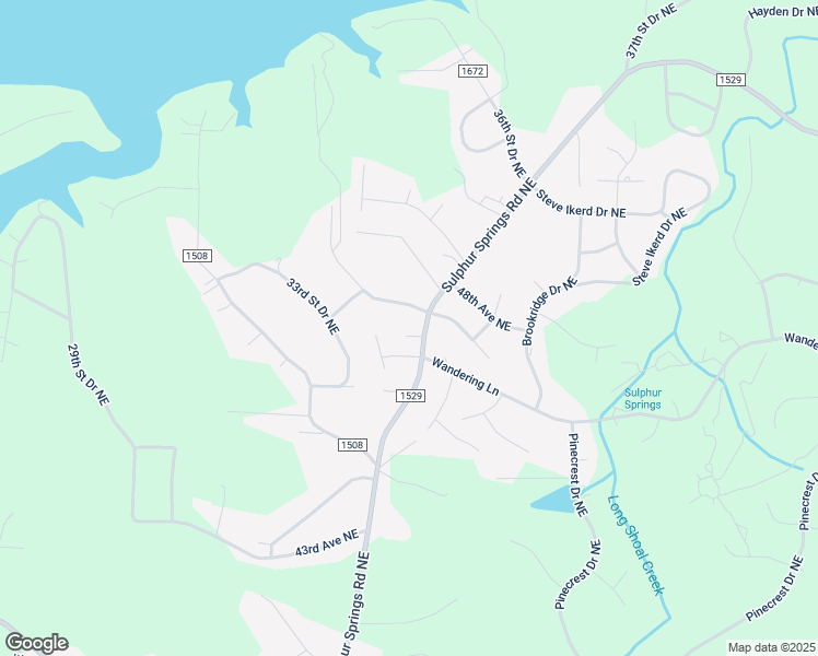 map of restaurants, bars, coffee shops, grocery stores, and more near 3325 47th Avenue Northeast in Hickory