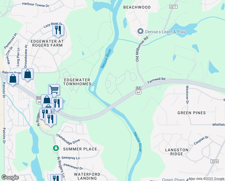 map of restaurants, bars, coffee shops, grocery stores, and more near 902 Cove Bridge Road in Raleigh