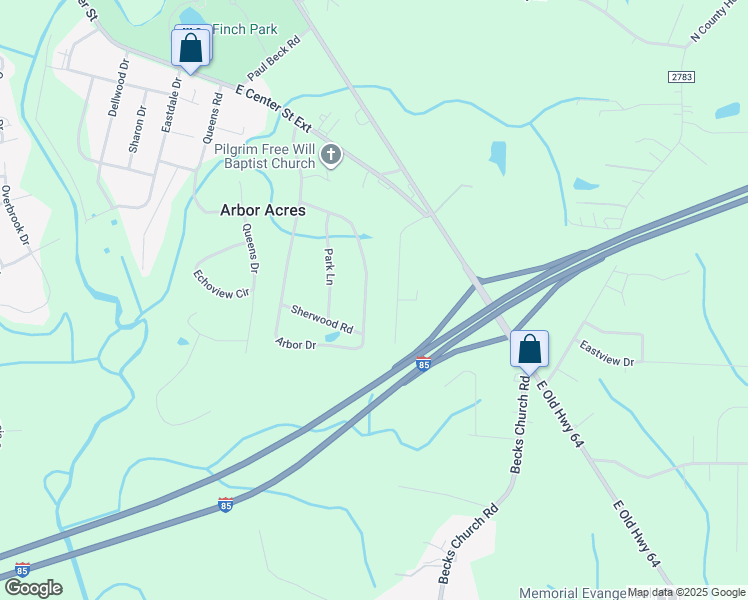 map of restaurants, bars, coffee shops, grocery stores, and more near 20 Colonial Drive in Lexington