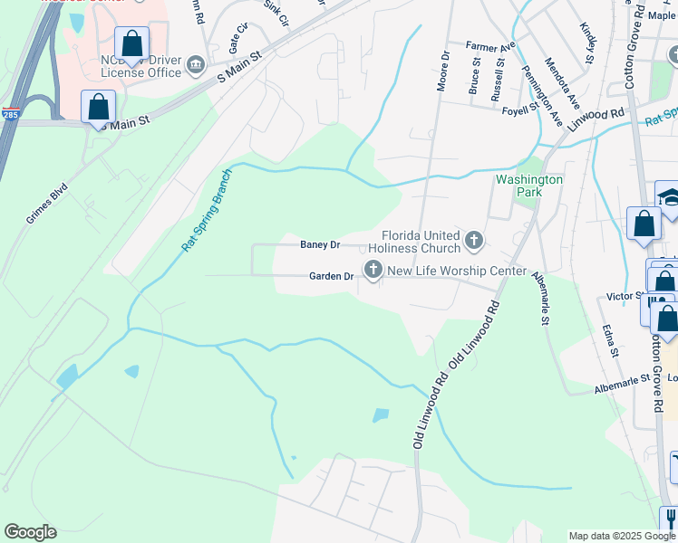 map of restaurants, bars, coffee shops, grocery stores, and more near 290 Garden Dr in Lexington