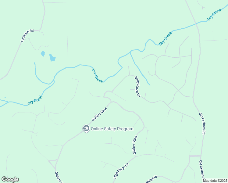 map of restaurants, bars, coffee shops, grocery stores, and more near 115 Lookout Ridge in Pittsboro