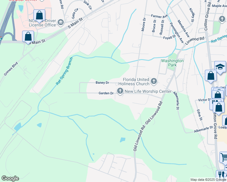 map of restaurants, bars, coffee shops, grocery stores, and more near 252 Garden Drive in Lexington