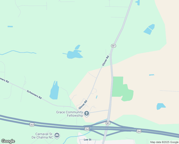 map of restaurants, bars, coffee shops, grocery stores, and more near 9312 Glover Road in Bailey