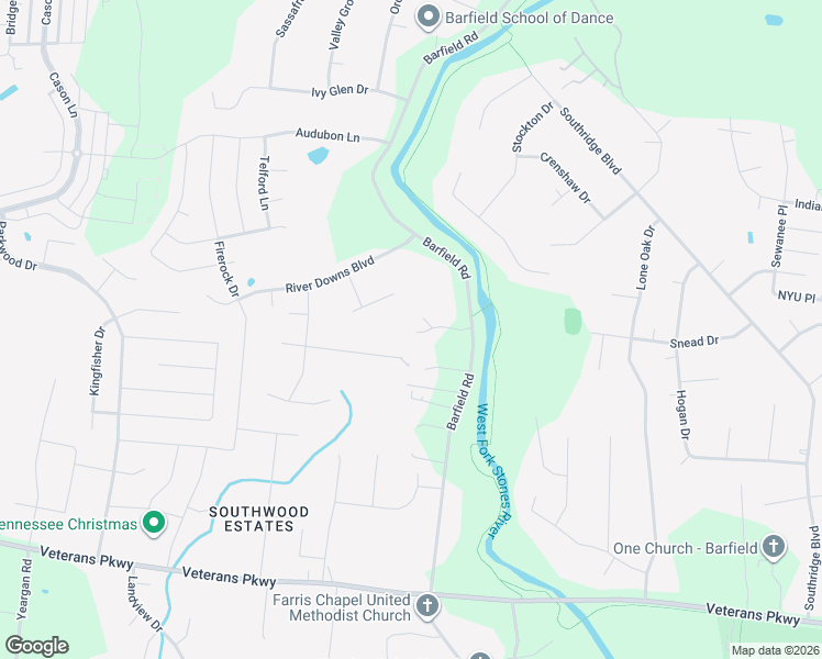 map of restaurants, bars, coffee shops, grocery stores, and more near 2700 Barfield Road in Murfreesboro