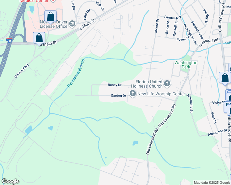 map of restaurants, bars, coffee shops, grocery stores, and more near 398 Garden Drive in Lexington