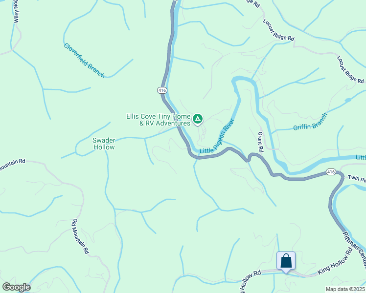 map of restaurants, bars, coffee shops, grocery stores, and more near 3297 Rubye Road in Sevierville