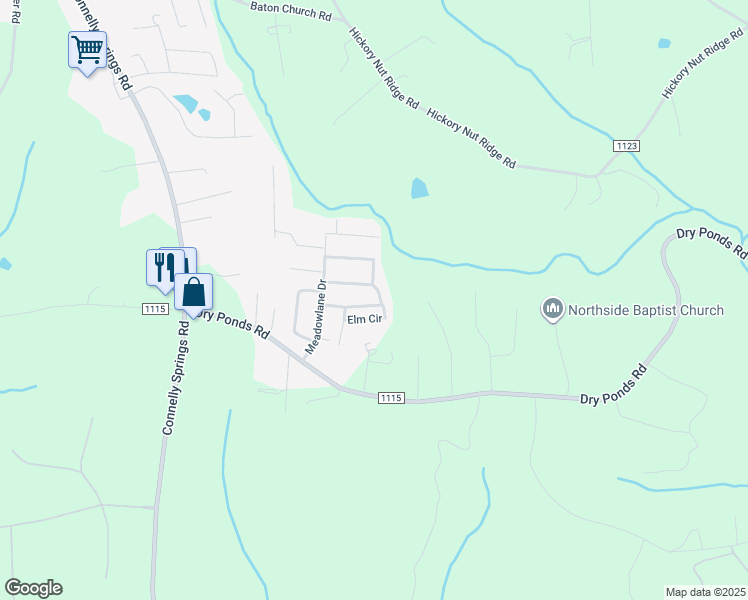 map of restaurants, bars, coffee shops, grocery stores, and more near 1063 Beech Street in Granite Falls
