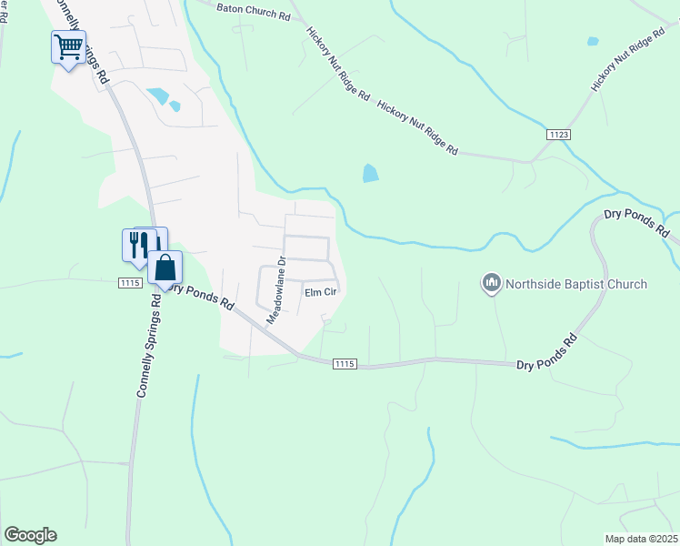 map of restaurants, bars, coffee shops, grocery stores, and more near 1063 Beech Street in Granite Falls