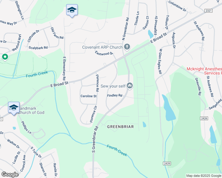map of restaurants, bars, coffee shops, grocery stores, and more near 2804 Randolph Road in Statesville