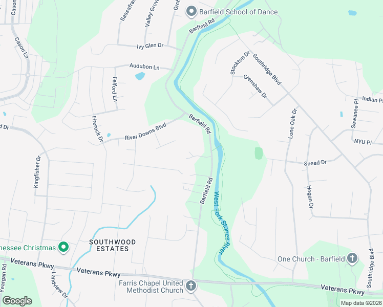 map of restaurants, bars, coffee shops, grocery stores, and more near 2700 Barfield Road in Murfreesboro