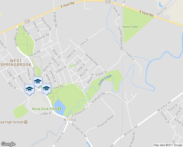 map of restaurants, bars, coffee shops, grocery stores, and more near 931 Maple Street in Alcoa
