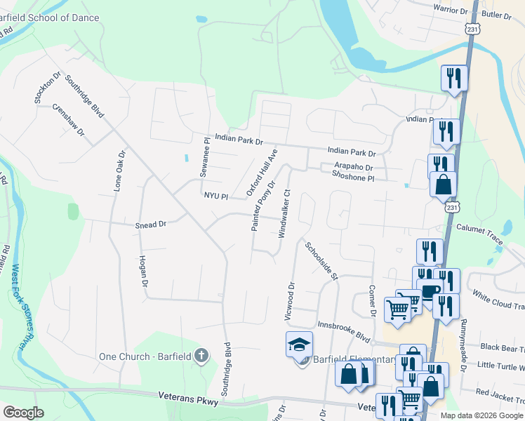 map of restaurants, bars, coffee shops, grocery stores, and more near 914 Crystal Bear Trail in Murfreesboro