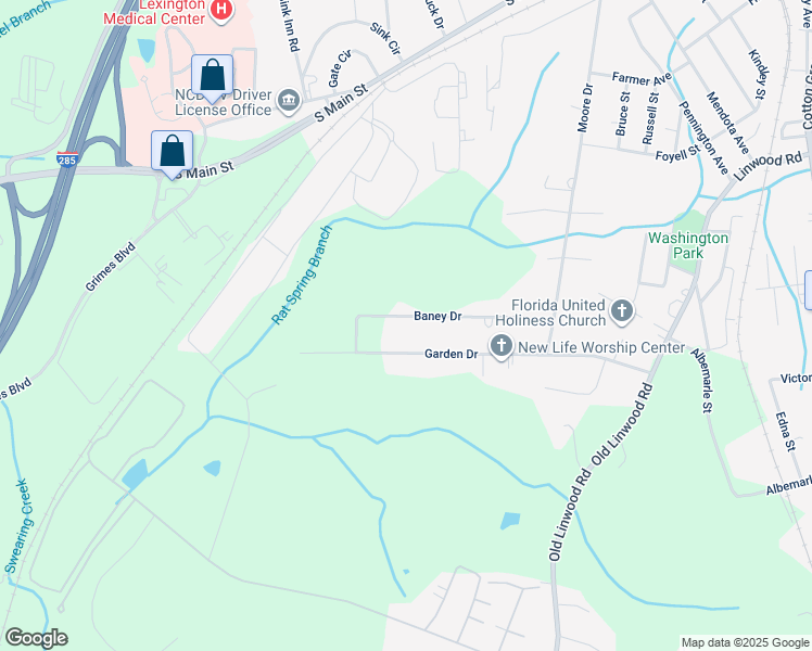 map of restaurants, bars, coffee shops, grocery stores, and more near 415 Baney Drive in Lexington