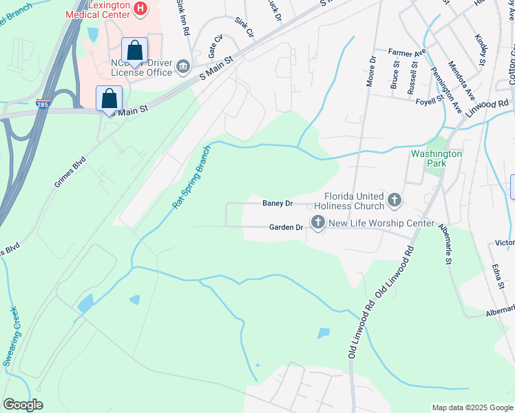 map of restaurants, bars, coffee shops, grocery stores, and more near 415 Baney Drive in Lexington