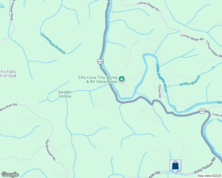 map of restaurants, bars, coffee shops, grocery stores, and more near 3297 Rubye Road in Sevierville