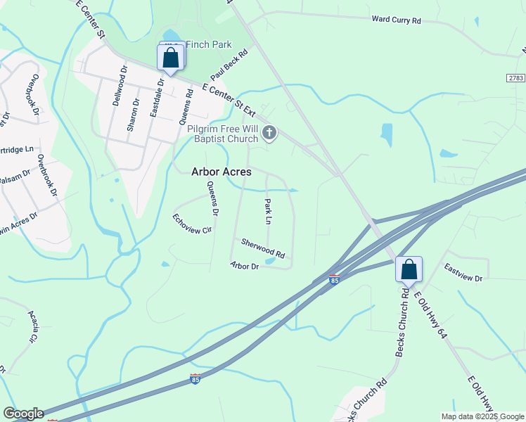 map of restaurants, bars, coffee shops, grocery stores, and more near 110 Park Lane in Lexington