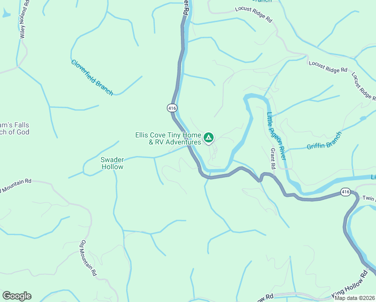 map of restaurants, bars, coffee shops, grocery stores, and more near 3405 Topland Way in Sevierville