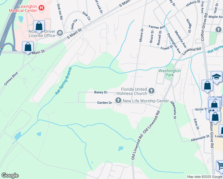 map of restaurants, bars, coffee shops, grocery stores, and more near 2748 Baney Drive in Lexington