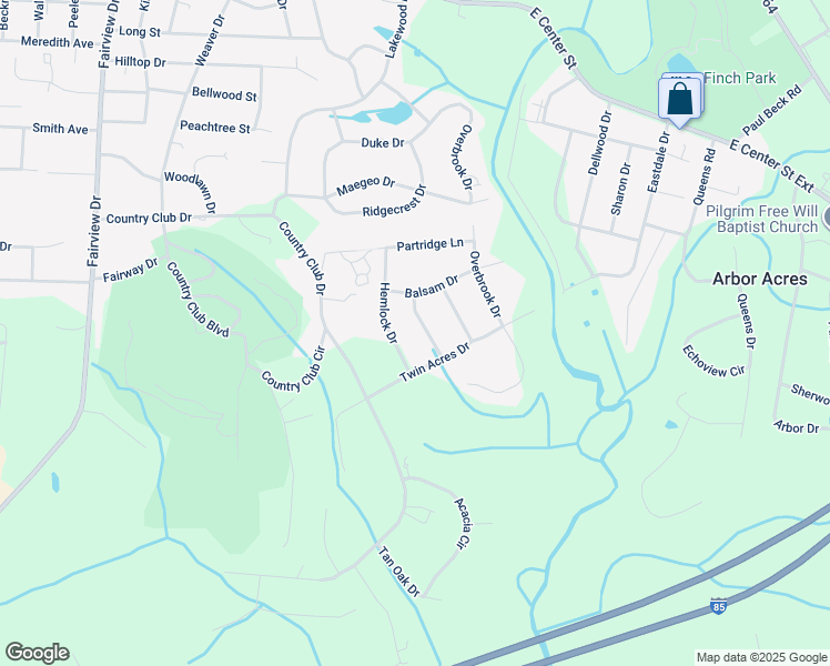 map of restaurants, bars, coffee shops, grocery stores, and more near 105 Sequoia Drive in Lexington
